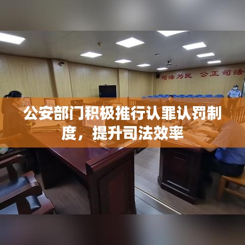 公安部門積極推行認(rèn)罪認(rèn)罰制度，提升司法效率