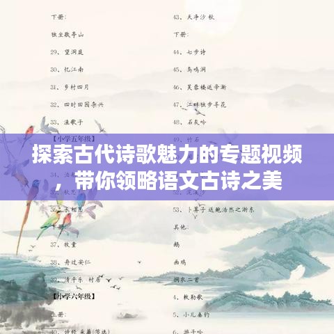 探索古代詩歌魅力的專題視頻，帶你領(lǐng)略語文古詩之美
